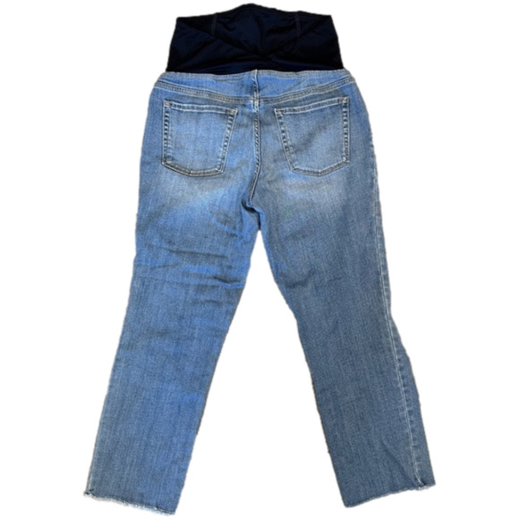 Isabel Maternity by Ingrid Isabel Distressed Raw Hem Blue Jeans Pants size 6 - Picture 3 of 6